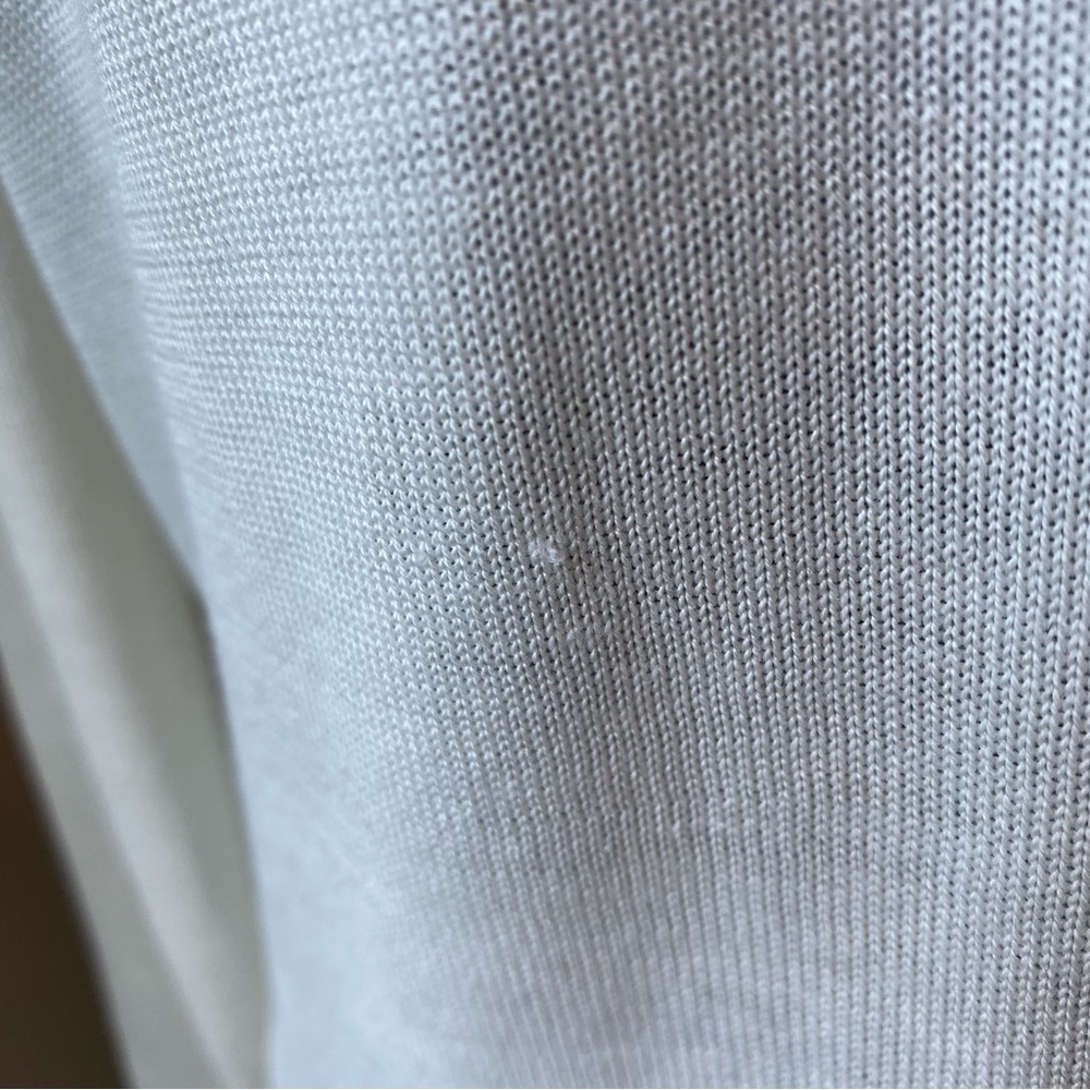 SILX Sweater Top White Silk Blend Long Sleeve Top Stretch Crewneck Pullover XL - Picture 8 of 9